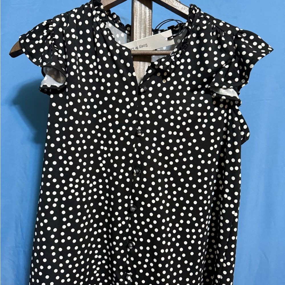 Black and White Polka Dot Blouse